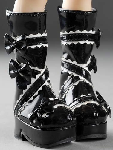 Narsha Size - French Ribbon Boots (Black)